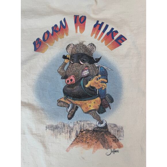 Ninja Javelina Hikers XL Thrashed Vintage LS Shirt Made in USA FotL Arizona - Picture 2 of 10